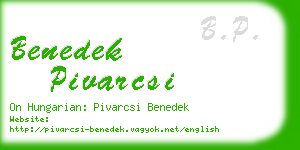 benedek pivarcsi business card